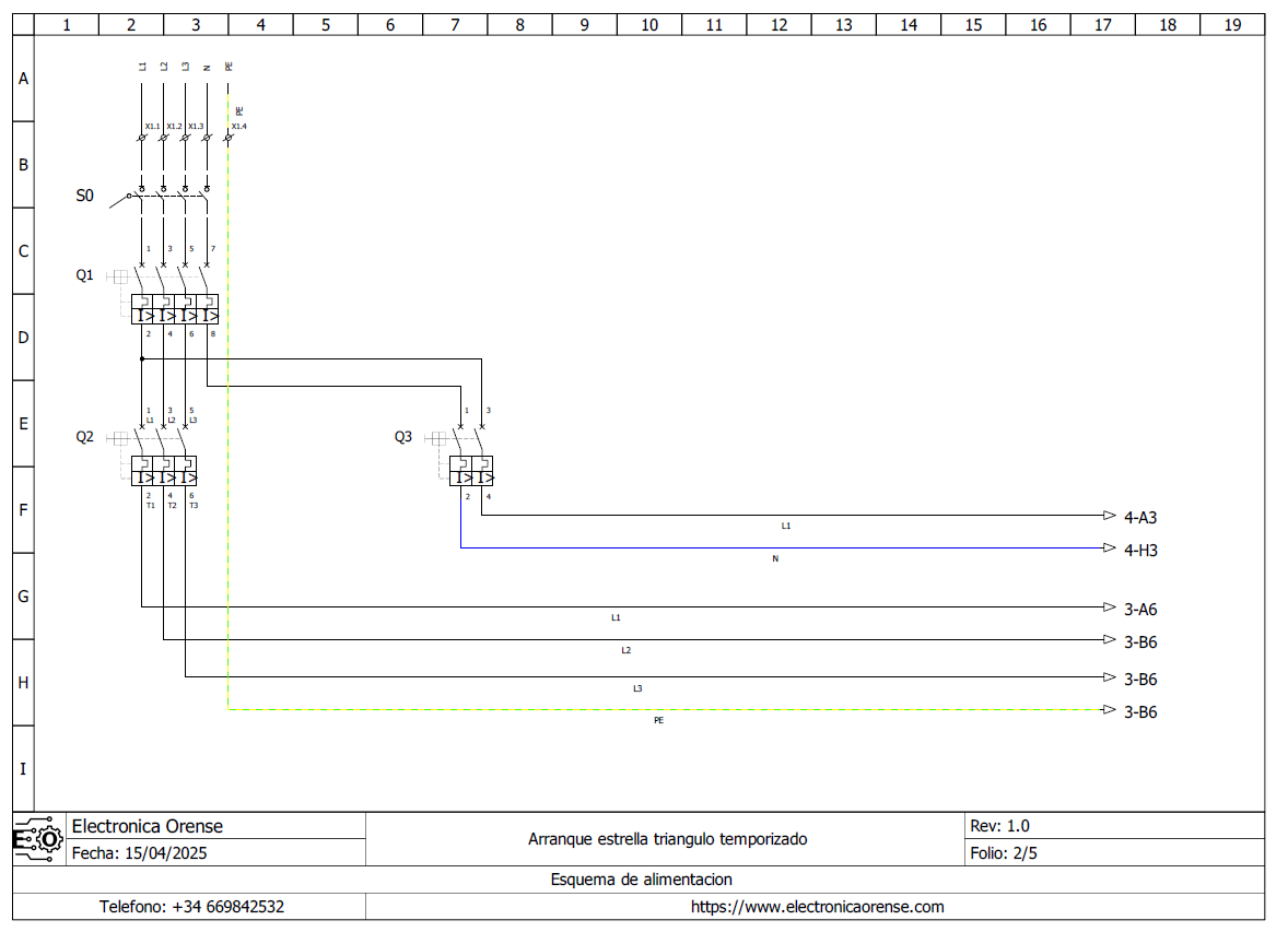 Esquema electrico arranque estrella triangulo para motor trifasico temporizado