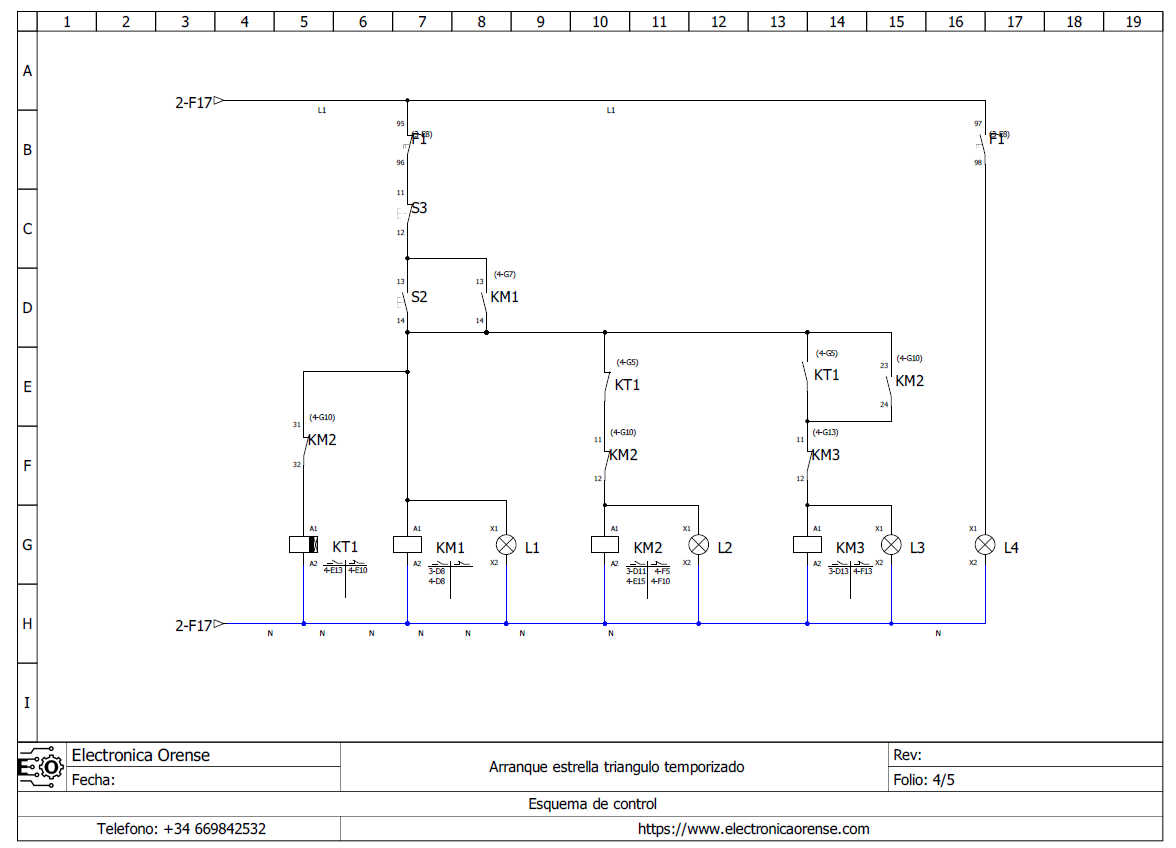 Esquema electrico arranque estrella triangulo para motor trifasico temporizado